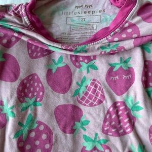 Little Sleepies Pink and Green Strawberry Top
